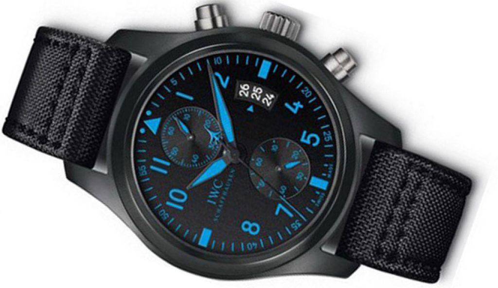 The black dials fake watches are made from black ceramic.